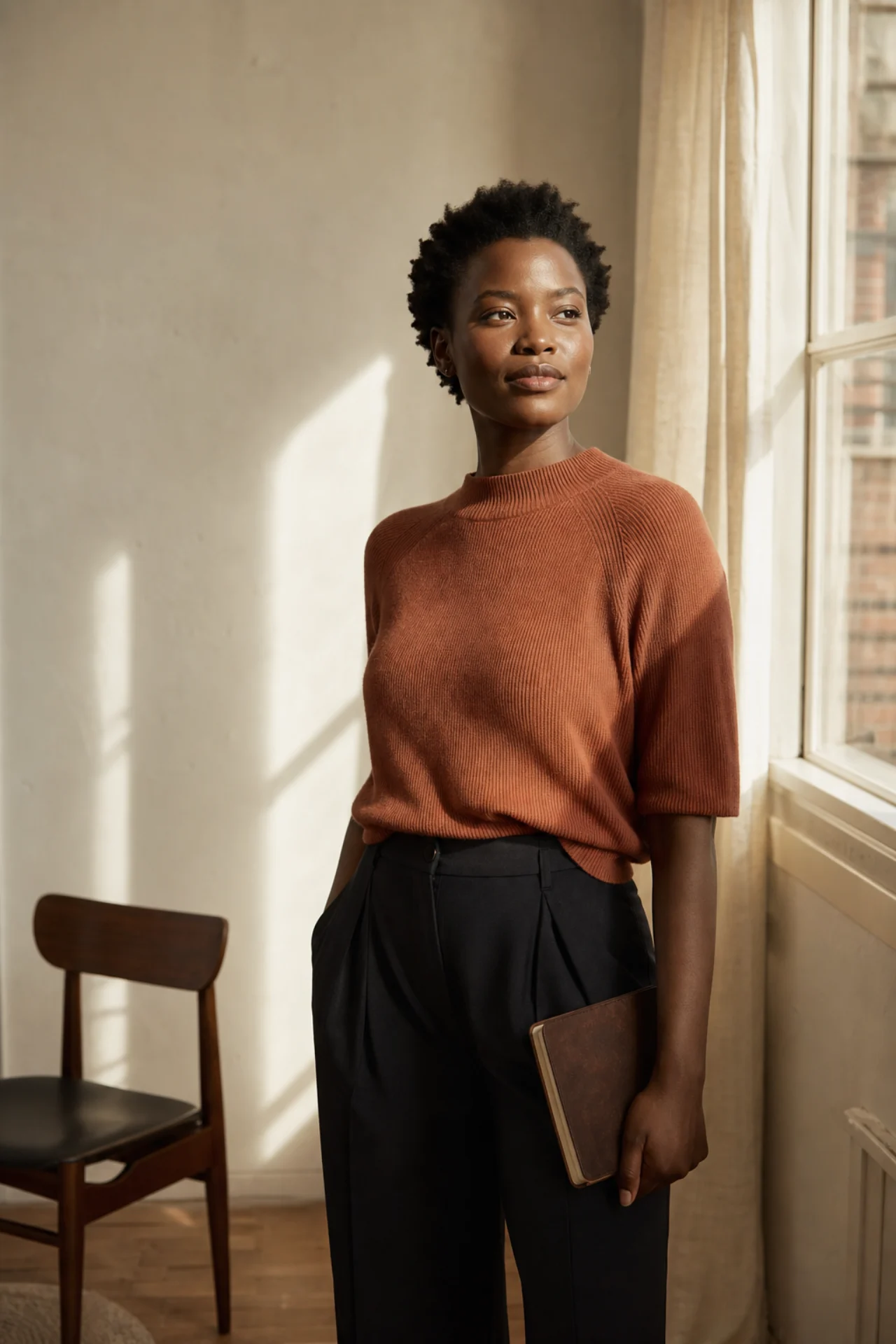 A woman returning to her private Future Husband workspace